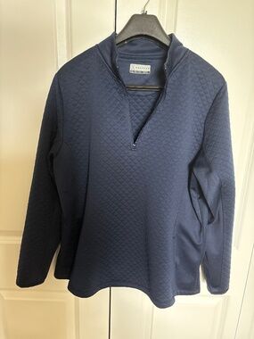 PGAtour Navy Quarter Zip Textured pullover Xl